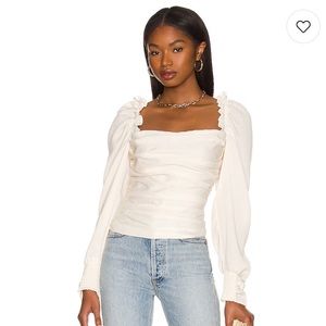 ASTR The Label Puff Sleeve Square Neck Top Size M